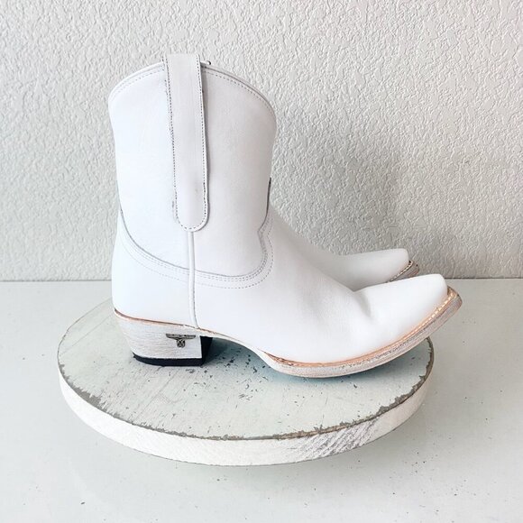 Lane EMMA JANE Womens Cowboy Bootie 7.5 White Western Cowgirl Short Ankle Boots - Picture 2 of 11